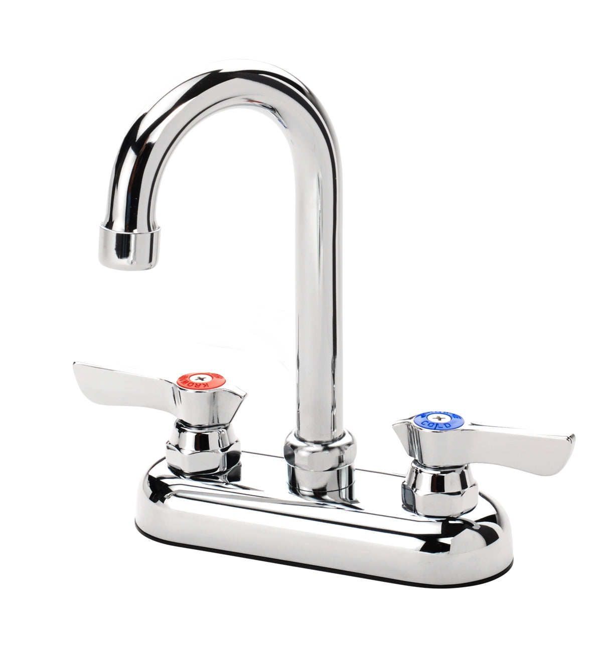 Krowne 11-400L SILVER SERIES 4" CENTER DECK Faucet, 1/4 TURN Ceramic ValveS, WITH 3-1/2" GOOSENECK SPOUT