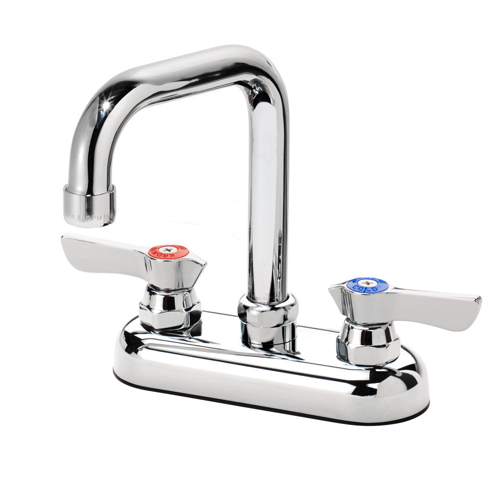 Krowne 11-435L SILVER SERIES 4" CENTER Deck Mount Faucet WITH 4-1/2" Double BEND SPOUT