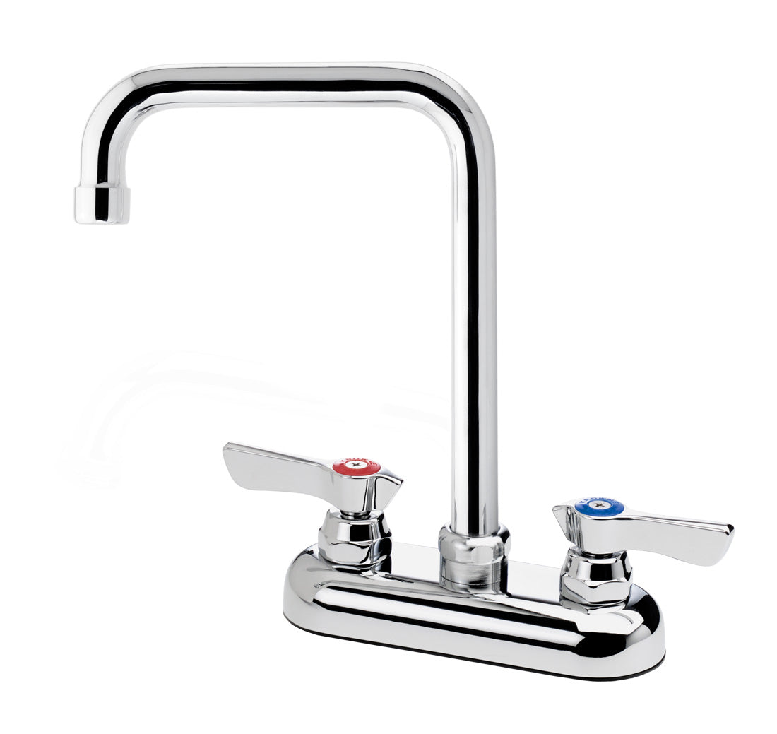 Krowne 11-460L SILVER SERIES 4" CENTER DECK Faucet, 1/4 TURN Ceramic ValveS, WITH 6" Double BEND SPOUT