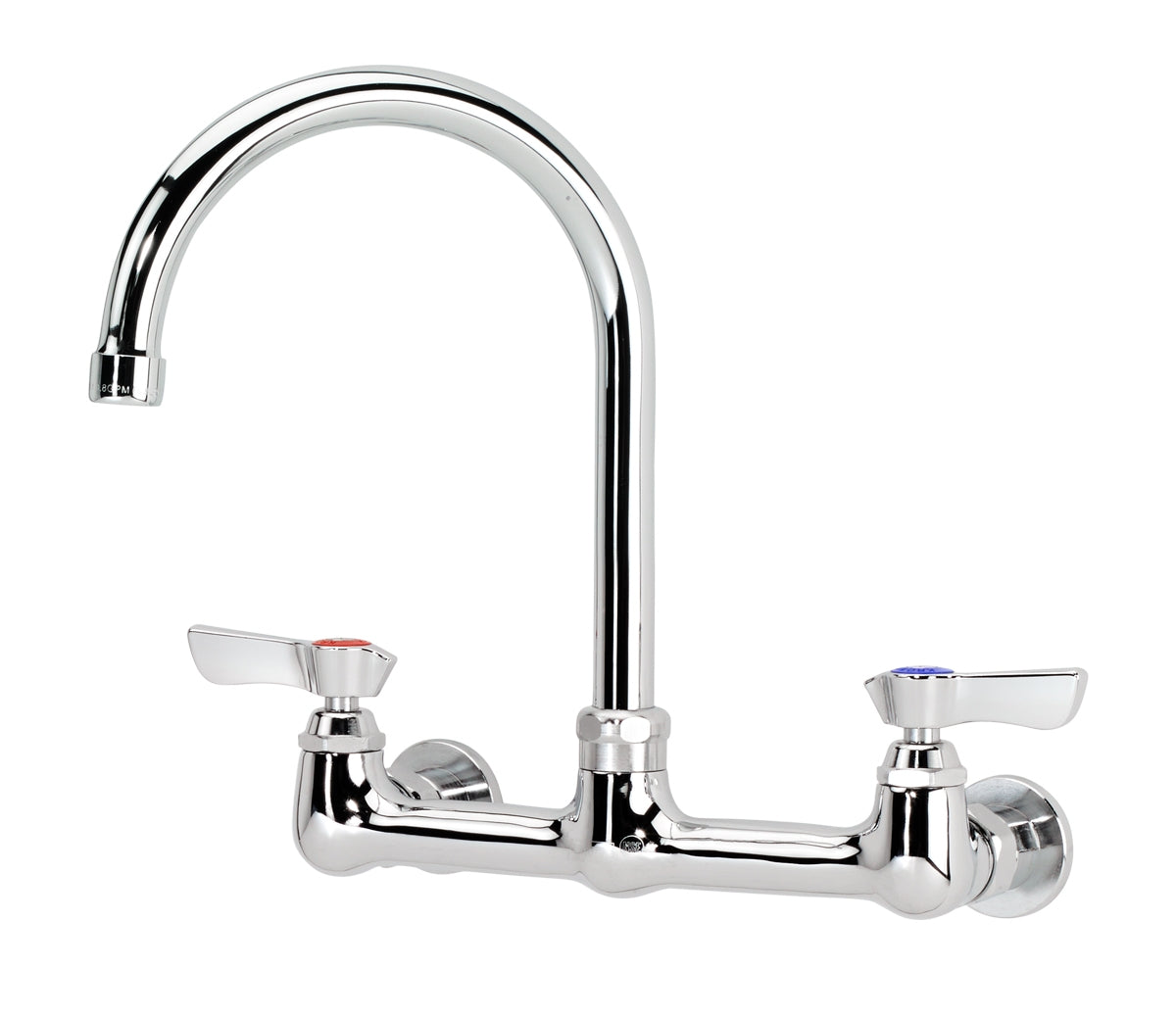 Krowne 12-801L SILVER SERIES 8" CENTER Wall Faucet, 1/4 TURN Ceramic ValveS, WITH 6" WIDE GOOSENECK SPOUT