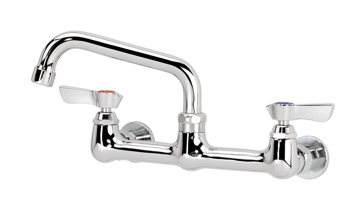 Krowne 12-806L SILVER SERIES 8" CENTER Wall Faucet, 1/4 TURN Ceramic ValveS, WITH 6" SPOUT