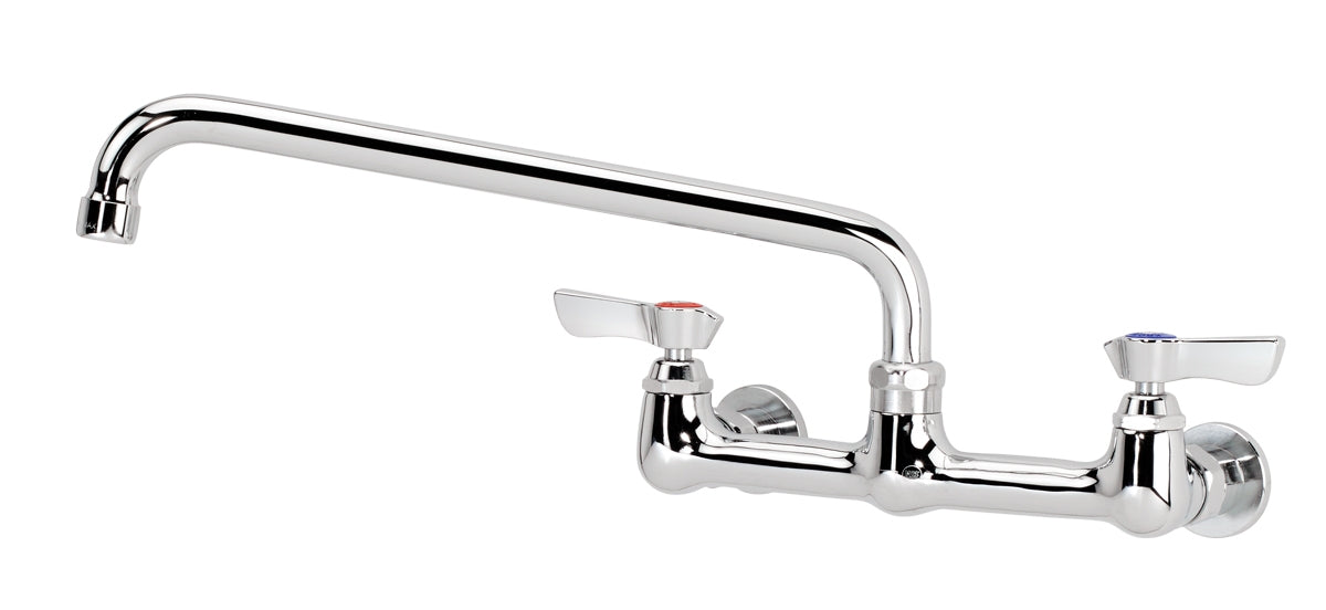 Krowne 12-812L SILVER SERIES 8" CENTER Wall Faucet, 1/4 TURN Ceramic ValveS, WITH 12" SPOUT