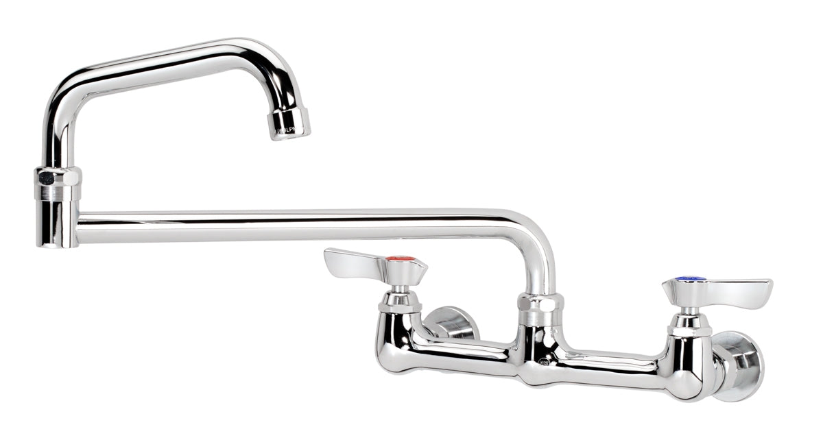 Krowne 12-818L SILVER SERIES 8" CENTER Wall Faucet, 1/4 TURN Ceramic ValveS, WITH 18" JOINTED SPOUT