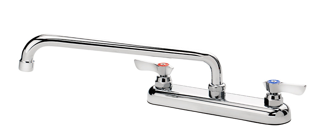 Krowne 13-812L SILVER SERIES 8" CENTER DECK Faucet, 1/4 TURN Ceramic ValveS, WITH 12" SPOUT