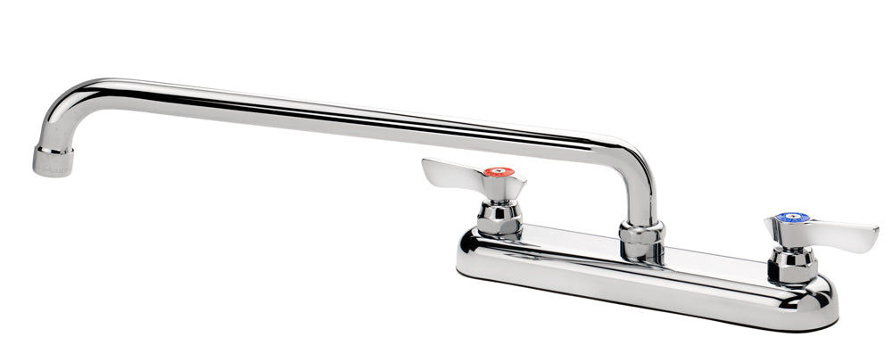 Krowne 13-814L SILVER SERIES 8" CENTER DECK Faucet, 1/4 TURN Ceramic VALES, WITH 14" SPOUT