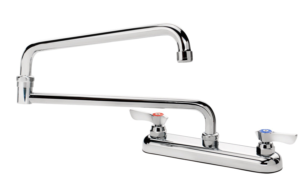 Krowne 13-824L SILVER SERIES 8" CENTER DECK Faucet, 1/4 TURN Ceramic ValveS, 24" JOINTED SPOUT