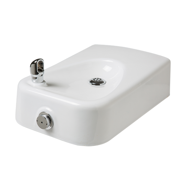 Haws 1311 Barrier-free white-enameled iron bowl