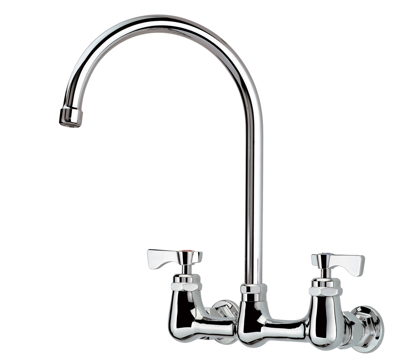 Krowne 14-802L ROYAL SERIES 8" CENTER Wall Faucet, 1/4 TURN Ceramic CARTRIDGE ValveS, W/ 8-1/2" WIDE GOOSENECK SPT