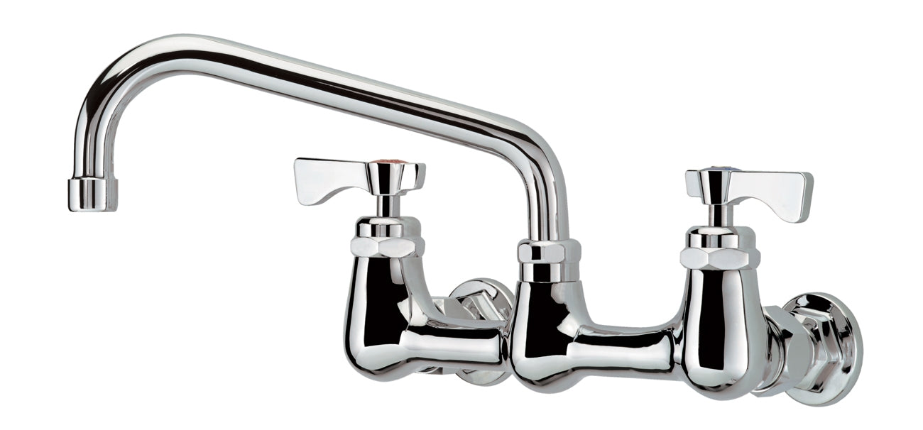Krowne 14-808L ROYAL SERIES 8" CENTER Wall Faucet, 1/4 TURN Ceramic CARTRIDGE ValveS, WITH 8" SPOUT