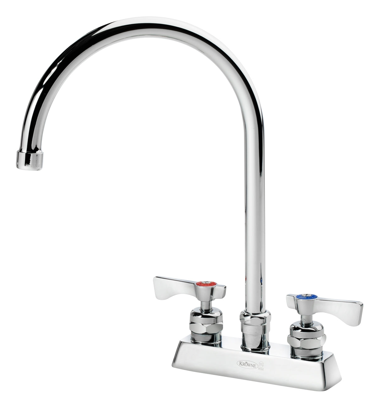 Krowne 15-302L ROYAL SERIES 4" CENTER DECK Faucet WITH 8 1/2" WIDE GOOSENECK SPOUT