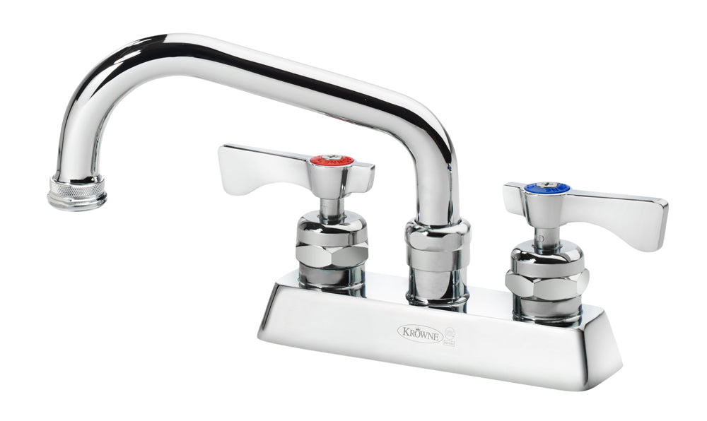 Krowne 15-350L ROYAL SERIES 4" CENTER DECK LAUNDRY TUB Faucet - 6" SPOUT WITH HOSE ADAPTOR