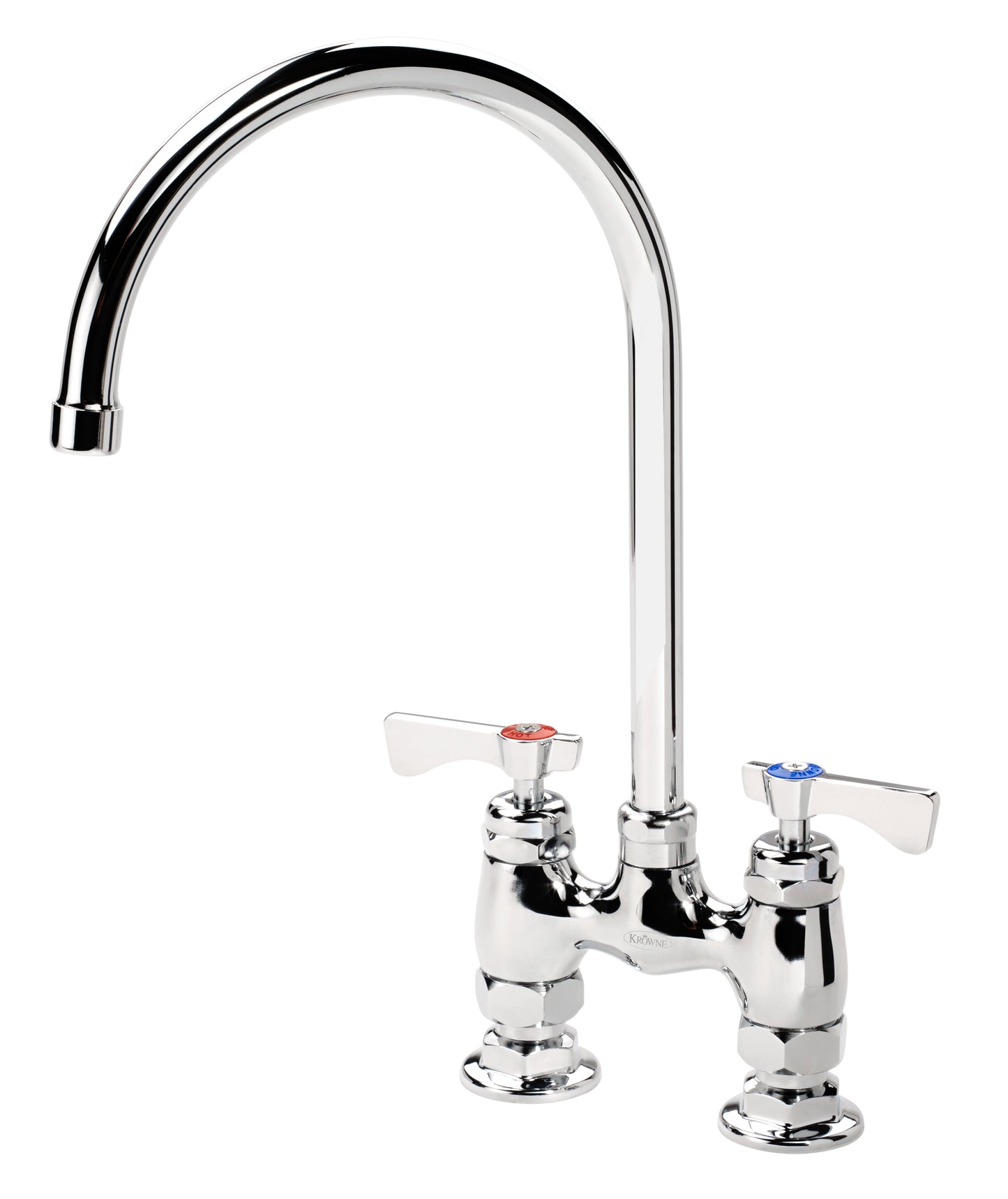 Krowne 15-402L ROYAL SERIES 4" CENTER DECK RAISED Faucet WITH 8-1/2" WIDE GOOSENECK SPOUT