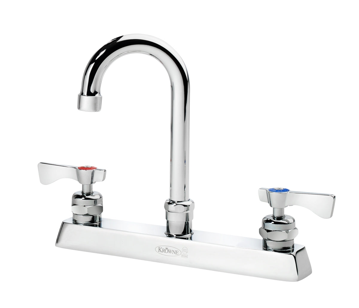 Krowne 15-525L ROYAL SERIES 8" CENTER DECK Faucet WITH 3-1/2" WIDE GOOSENECK SPOUT