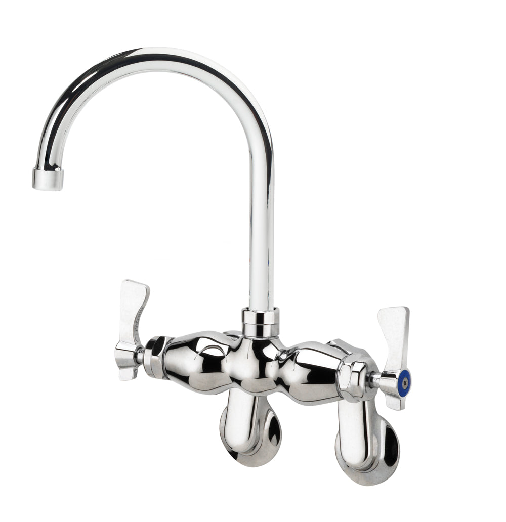 Krowne 15-601L ROYAL SERIES 4 - 8" CENTER Wall Faucet WITH 6" WIDE GOOSENECK SPOUT