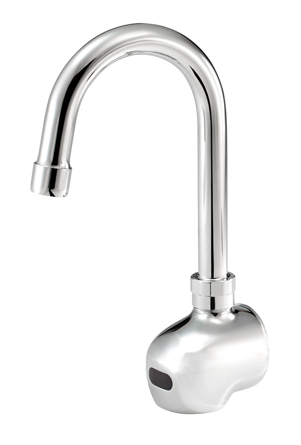 Krowne 16-190 Krowne 16-190. Royal Series Single Hole Wall Mount Sensor Faucet with 4-1/2" Wide Gooseneck Spout. Easy Adjust Shut-Off Delay, Auto Flush, Auto Time-Out and Range Sensitivity. Polished Chrome.