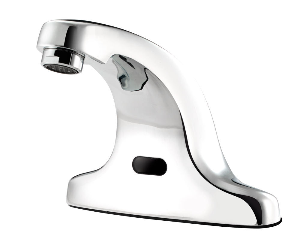 Krowne 16-197 Krowne 16-197. Royal Series 4" Center Deck Mount Sensor Faucet, Battery Operated, Mechanical Mixing Valve, 0.5 GPM Aerator.