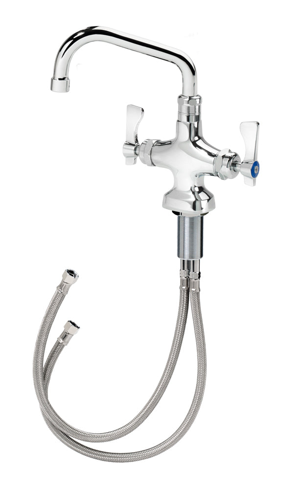 Krowne 16-306L Royal Series Single Hole Deck Mount Pantry Faucet with 6" Spout. Durable full swing spout with Double o-ring construction. 20" water lines with 3/8" compression fittings.