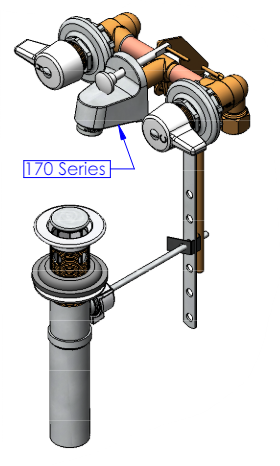 Union Brass 170 Ledgeback Lav W/Pop-Up Drain
