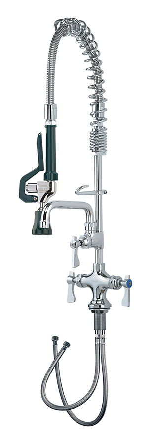 Krowne 18-508L Krowne 18-508L. Royal Series Single Hole Deck Mount Space Saver Pre-rinse with Add-on Faucet, 8" Spout.