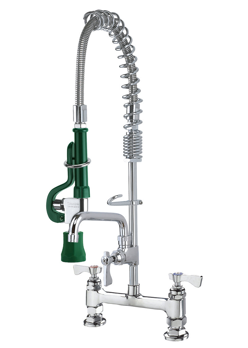 Krowne 18-606L Krowne 18-606L. Royal Series 8" Raised Deck Mount Space Saver Pre-rinse with Add-on Faucet, 6" Spout.
