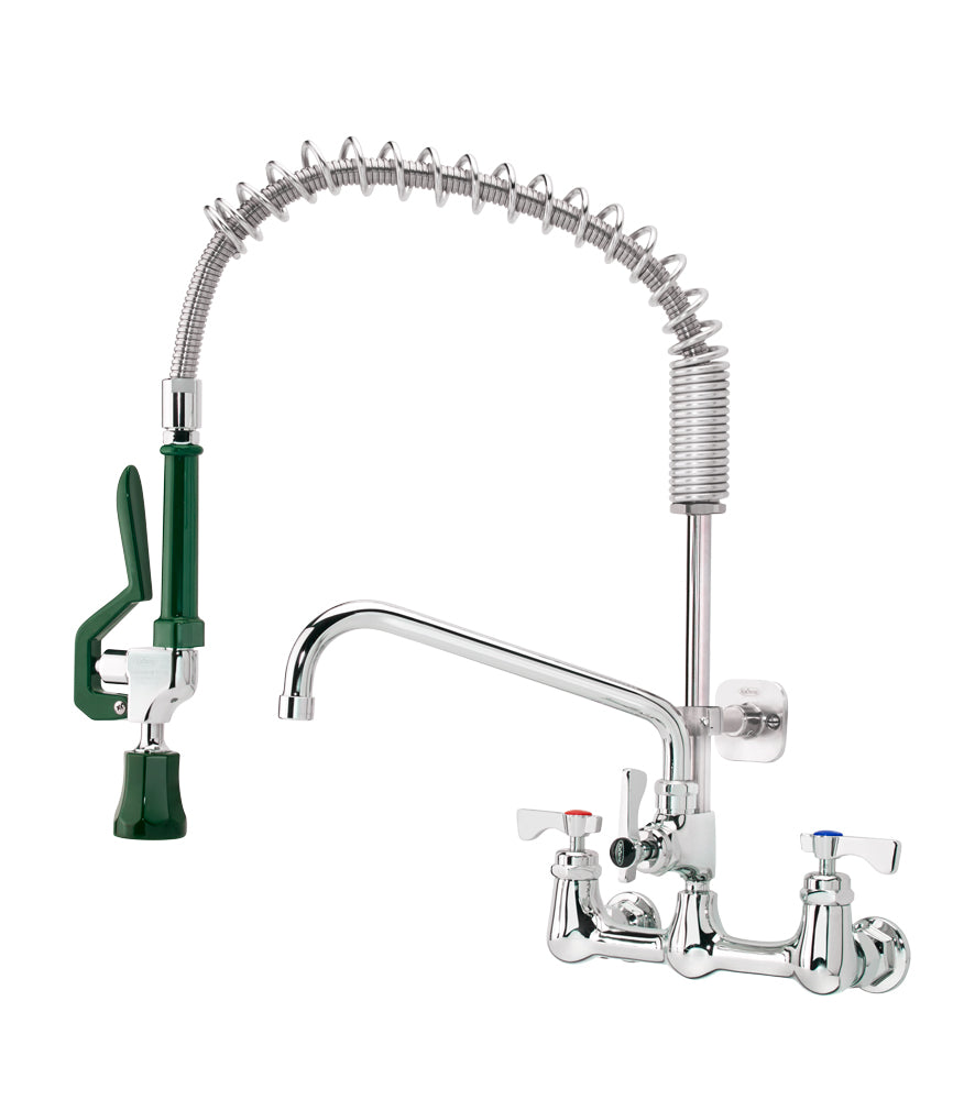 Krowne 18-725L ROYAL SERIES SHELFMASTER 8" CENTER Wall Mount Pre-rinse WITH 12" Add-on Faucet
