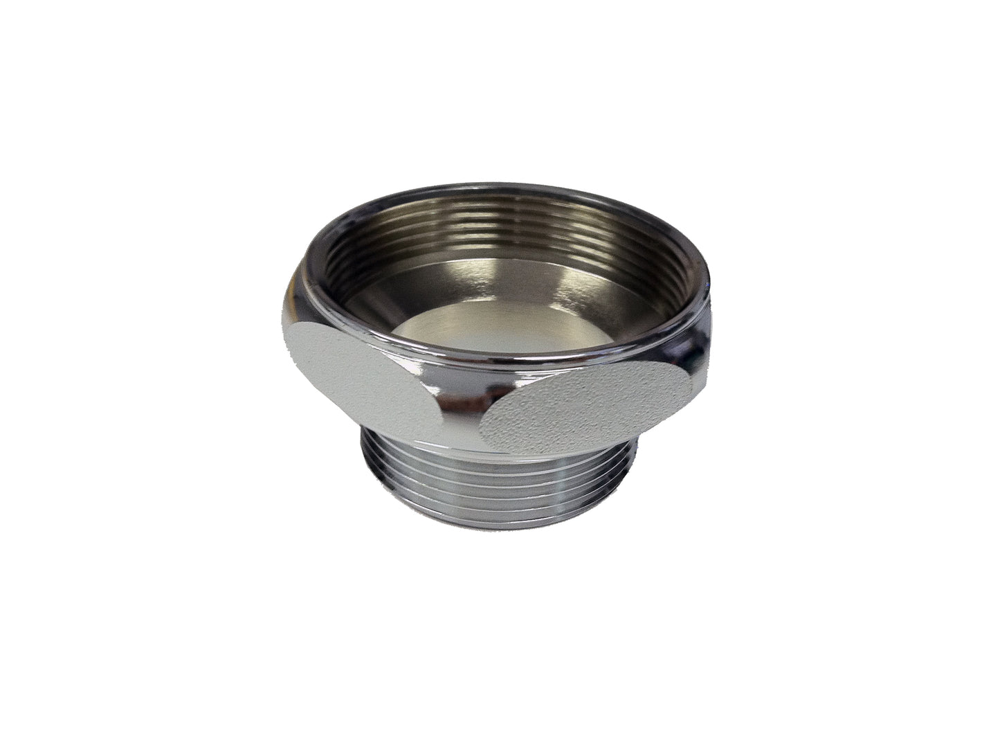 Krowne 22-503. Reducer. Nickel plated brass. Converts 2" NPS fitting on all waste Drains to 1-1/2" NPS male. Fits all twist and rotary waste Drains.