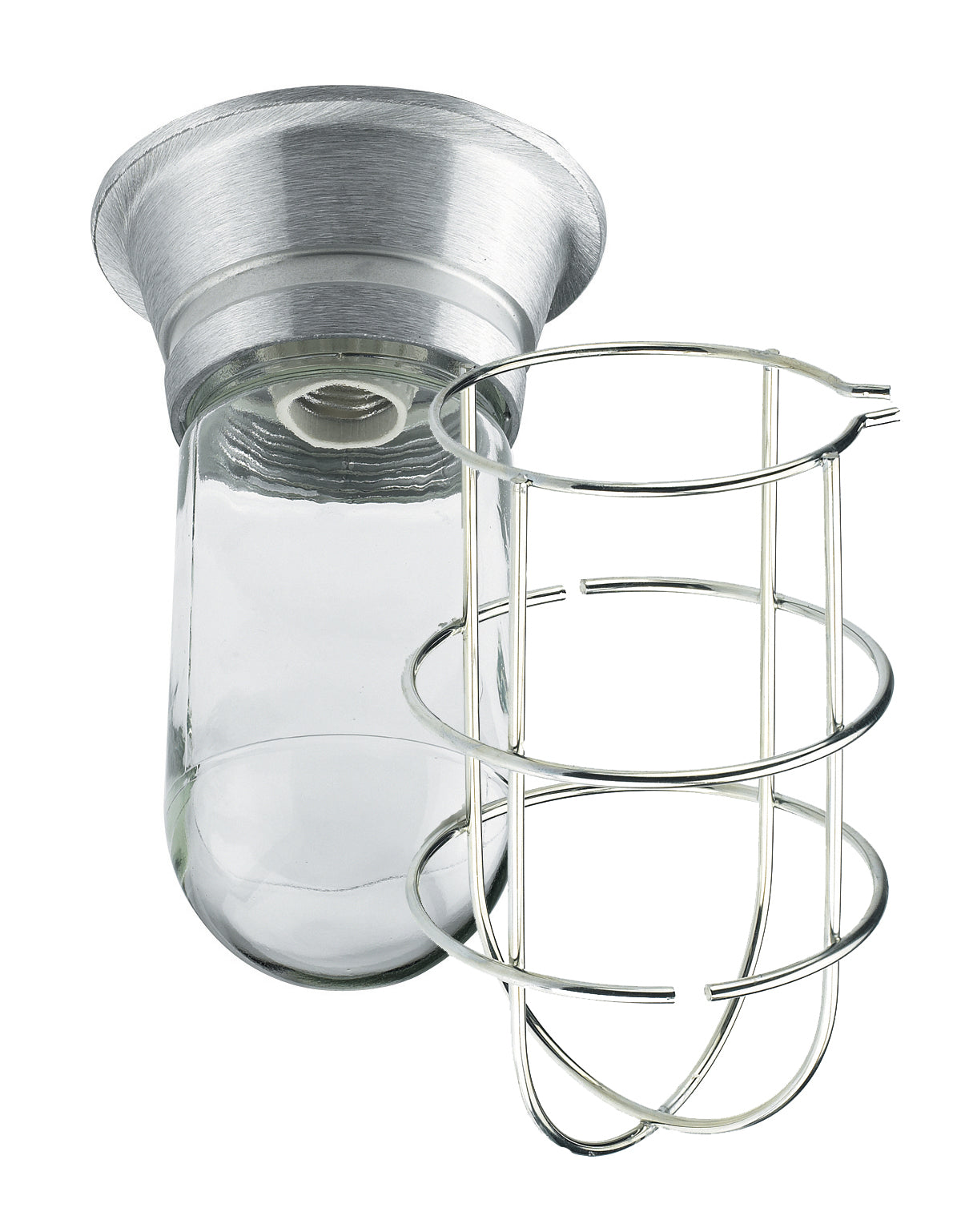 Krowne 25-112 VAPORPROOF LIGHT FIXTURE(SLANTED BASE) WITH SHATTERPROOF COATED GLOBE & WIRE GUARD