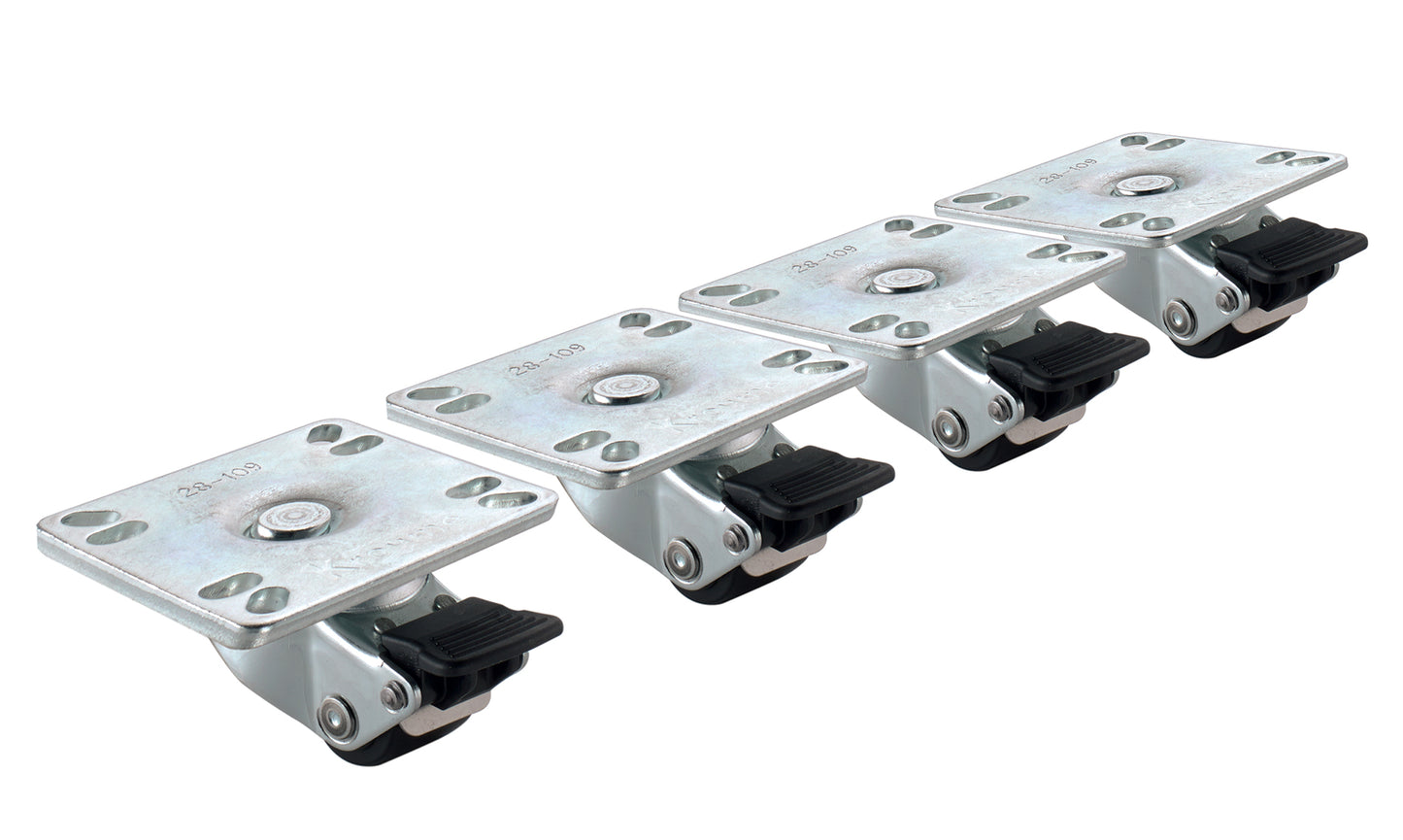 Krowne 28-109S ULTRA LOW PROFILE 1" PLATE CASTER WITH BRAKE