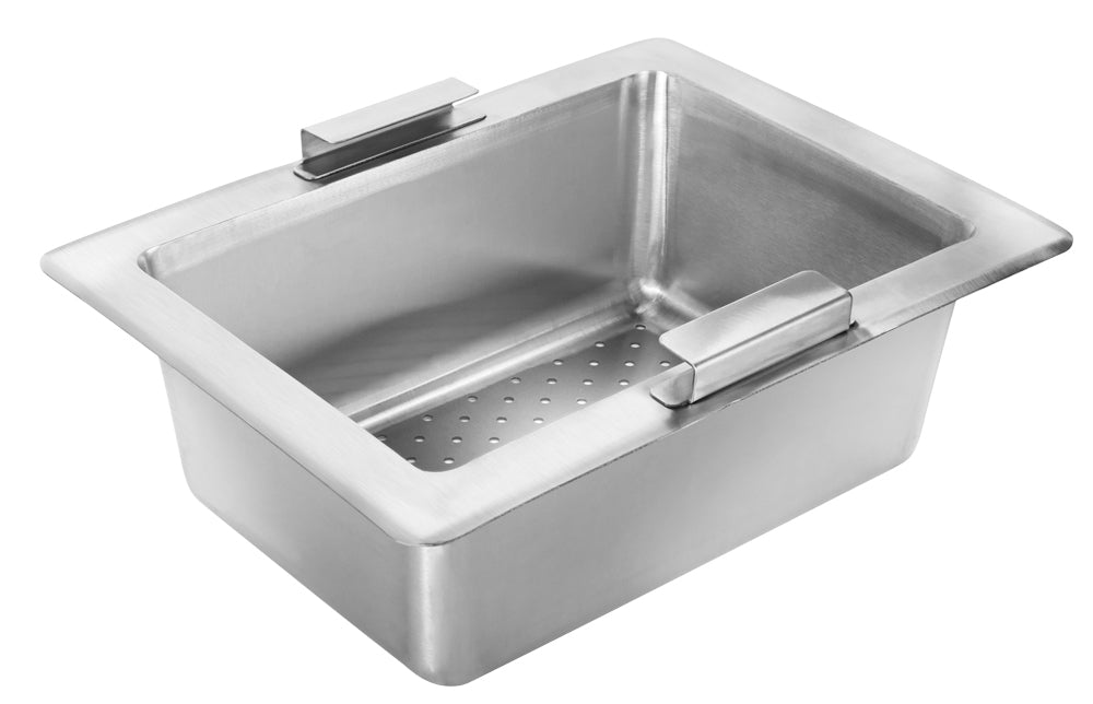 Krowne 30-152 Krowne 30-152. STAINLESS STEEL PERFORATED Drain BASKET WITH HandLES FOR 10" X 14" Sink BOWLS.
