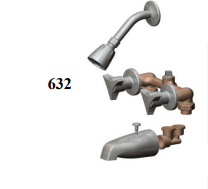 Union Brass 632 In Wall 6" T/S W/Twin Ell