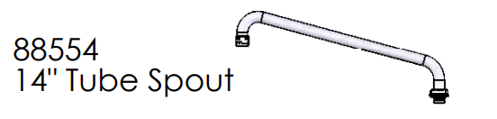 Union Brass 88554 14" Spout Assembly (Chrome)