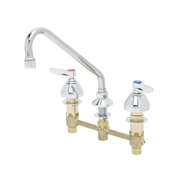 T&S Brass B-2855 Lav Faucet, Concealed Bdy, 8" Cntrs, Comp Cart, Lever Handles, 9" Swing Nozzle, 2.2 GPM