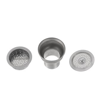 CHG D34-Y011-MM Encore Stainless Steel Box Pattern Drain Bowl, Basket, and Cover with Welded Tailpiece