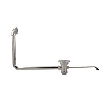 CHG D55-7515-R Top-Line Twist Handle Drain, 3-1/2" Sink Opening, 2" Outlet with 1-1/2" Male Reducer and Overflow Assembly
