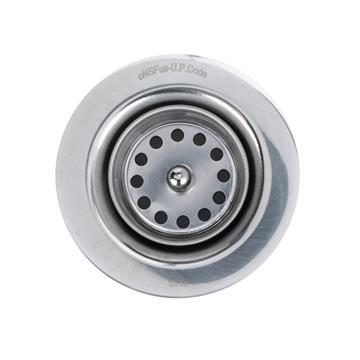 CHG E18-1824 Encore Duo Mini Basket Drain, with Crumb Cup, 1-7/8" Sink Opening, 2-7/8" Face Flange, Stainless Steel, Locknut & Washer, 1-1/2" NPT