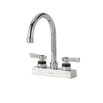 CHG KL41-4002-SE1Z Encore 4" OC Deck Mount Faucet with 6-1/2" Swivel Gooseneck Spout with Lever Handles, Retail Packging