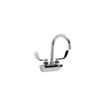 CHG KL45-4002-SE4 Encore 4" OC Wall Mount Faucet with 6" Swivel Gooseneck Spout and 4" Wrist Blade Handles