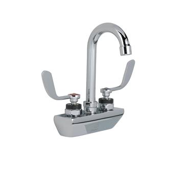 CHG KL45-4100-SE4 Encore 4" OC Wall Mount Faucet Ceramic Valves with 3-1/2" Swivel Gooseneck Spout and 4" Wrist Blade Handles