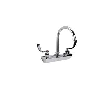 CHG KL45-8002-SE4 Encore 8" OC Wall Mount Faucet with 6" Swivel Gooseneck Spout with 4" Wrist Blade Handles