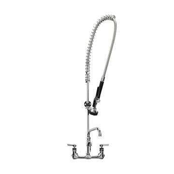 CHG KL53-1000-AF2 Encore 8" OC. Brass Chrome Plated Wall Mount Pre Rinse Assembly with 8" Add On Faucet