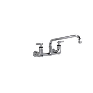 CHG KL54-8112-SE1Z Encore 8" OC. Brass Chrome Plated Wall Mount Faucet Ceramic Valves with 12" Swivel Spout, Retail Packaging