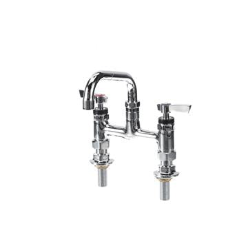 CHG KL67-6006 Encore 6" OC Brass Chrome Plated Elevated Deck Mount Faucet with 6" Swivel Spout