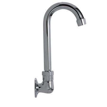 CHG KL72-9000-R Encore Brass Chrome Plated Wall Mount Spout Base with 3-1/2" Rigid Gooseneck Spout