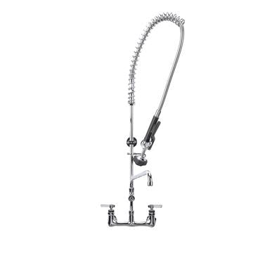 CHG KLP53-11L3-AF4 Encore 8" OC Wall Mount Pre-rinse Assembly Ceramic Valves with 0.74 gpm PowerPulse Utility Spray and 12" Add-on Faucet