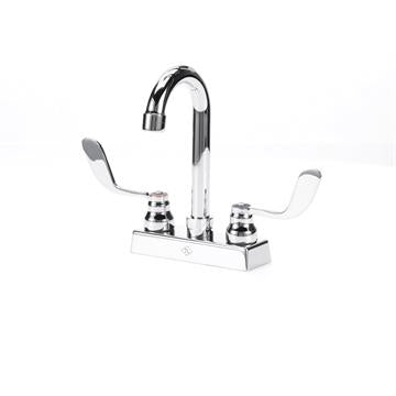 CHG TLL11-4100-SE4Z Top-Line 4" OC Deck Mount Faucet Ceramic Valves 4" Wrist Blade Handles with 3-1/2" Swivel Gooseneck Spout