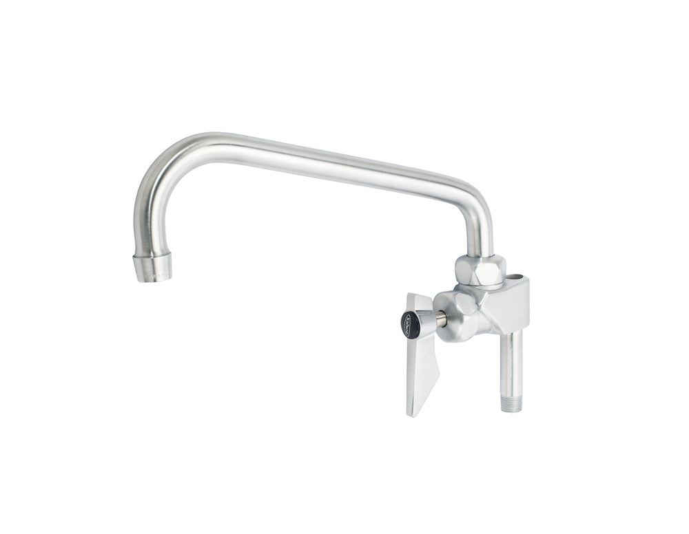 Krowne DX-149 Krowne DX-149. Diamond Series Add-on Faucet with 8" Swing Spout. Solid chrome plated brass base with ultra-polish satin. 1/4 turn high performance Ceramic cartridge Valve with integral check. 3/8" NPT Female outlet. Turns on and off without obstruction.