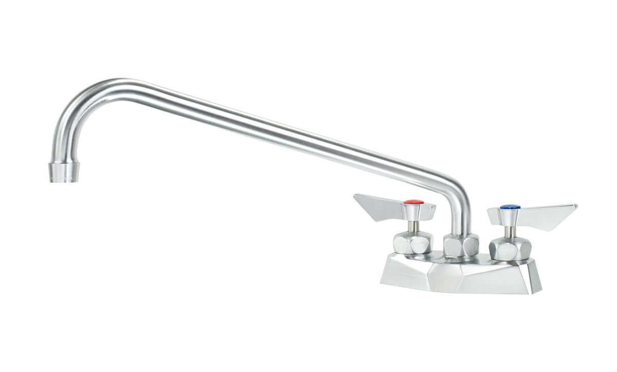 Krowne DX-314 Krowne DX-314. Diamond Series 4" Center Deck Mount Faucet with 14" Swing Spout. Durable full range swing spout with Double o-ring construction. Solid chrome plated brass base with ultra-polish satin.