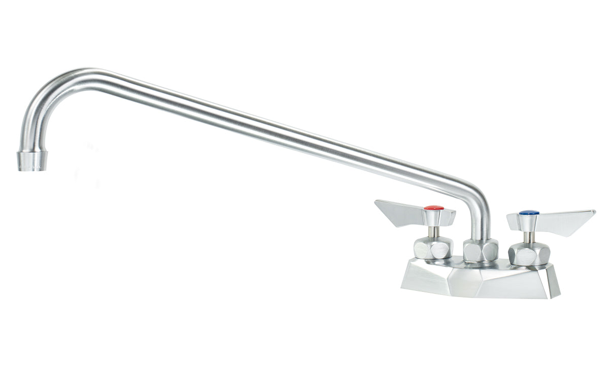Krowne DX-316 Krowne DX-316. Diamond Series 4" Center Deck Mount Faucet with 16" Swing Spout. Solid chrome plated brass base with ultra-polish satin. Durable full range swing spout with Double o-ring construction.