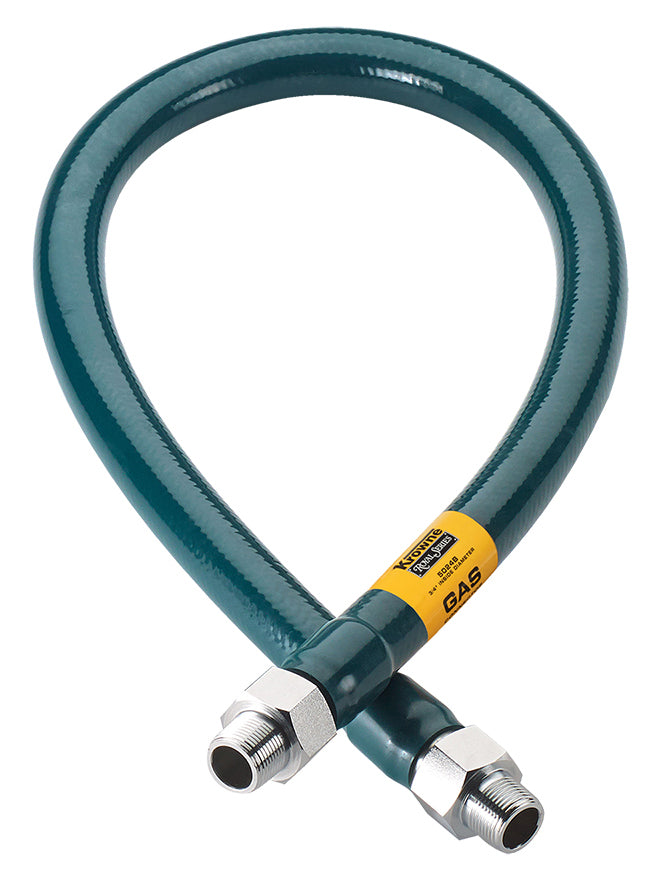 Krowne M12524. Heavy duty stainless steel radial wrap prevents hose from stretching. Stainless steel corrugated tubing built to be flexible for ease of installation. PVC Protective Coating with antimicrobial agent for easy cleaning.