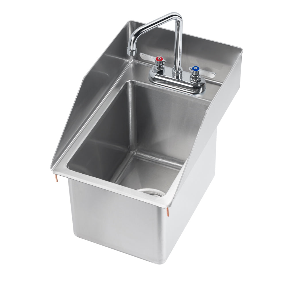 Krowne HS-1220 Krowne HS-1220. 2" x 18" One Compartment Drop-In Sink, 10" Deep with Side Splashes.